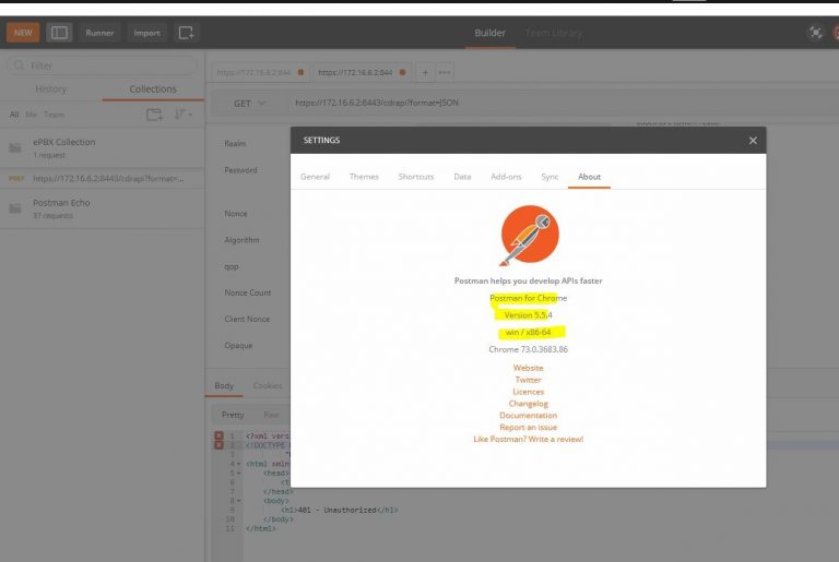 401 Unauthorized Error In POSTMAN When Used Along With Grandstream s IP